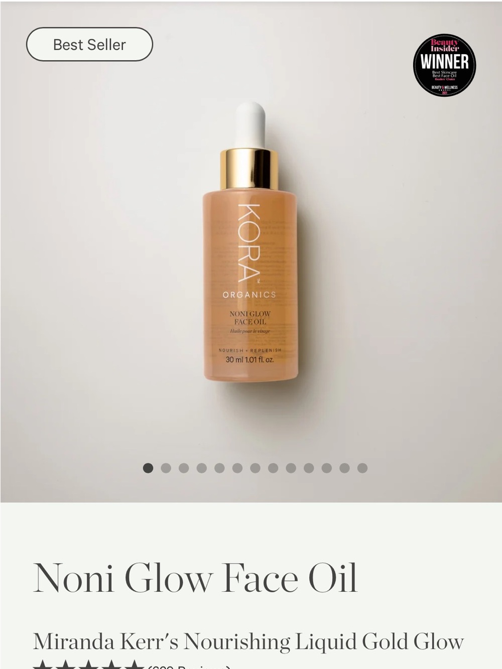 KORA Organics Noni Glow Face Oil - Golden Peach